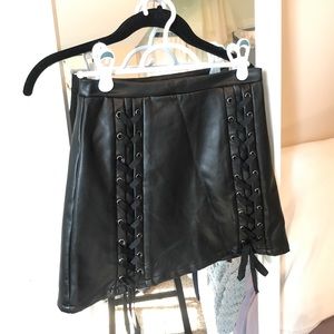 Faux leather skirt